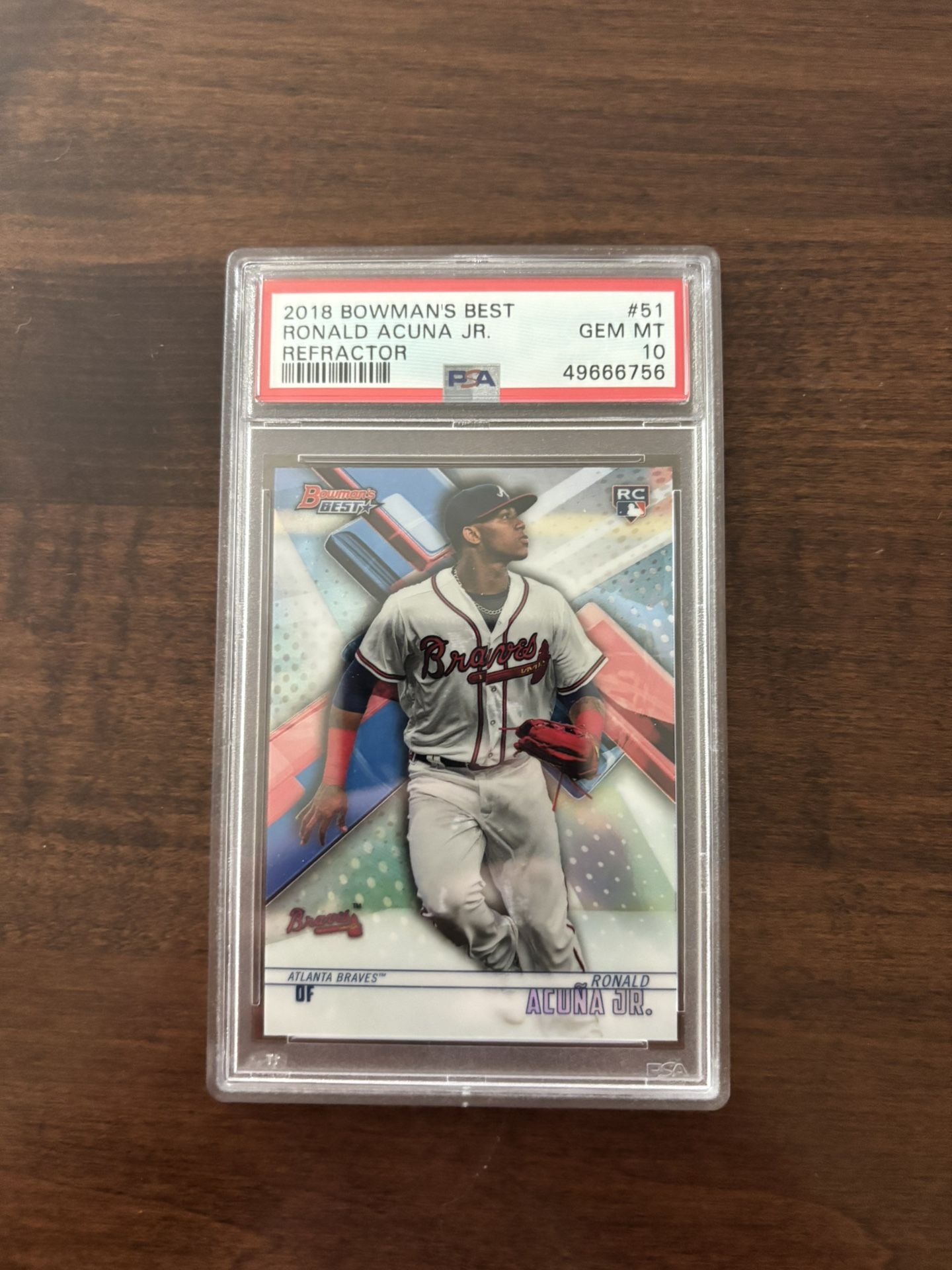 2018 bowmans best ronald acuna jr refractor Psa 10 #51 gem mint braves
