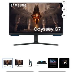 Samsung - Odyssey G7 28” 4K UHD IPS AMD FreeSync Premium Pro & G-Sync Compatible Smart 144Hz 1ms Gaming Monitor - Black