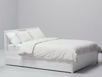 Queen bed frame and mattress