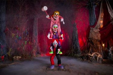 Halloween 7.5Ft Trickster Trio Stack Animatronic LED Fears Through The Years NEW