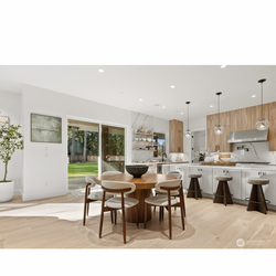 58”Round modern Dining with 6 chairs