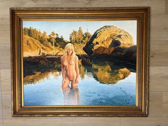 Framed 36” X 48” Brian Babinski Original Oil Painting Nude Landscape