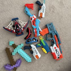 Assorted Nerf Guns And Minecraft 
