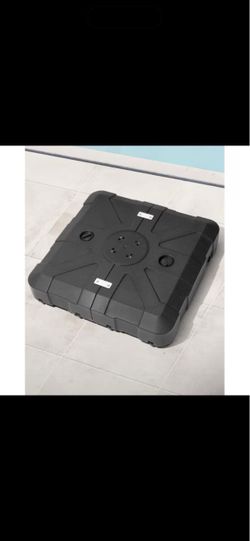 HDPE Patio Cantilever Umbrella Base with Wheels Outdoor Weighted Umbrella Stand in Black 350 lb. Water and Sand Filled