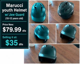 Youth baseball items (helmet/ batting gloves/ bat)