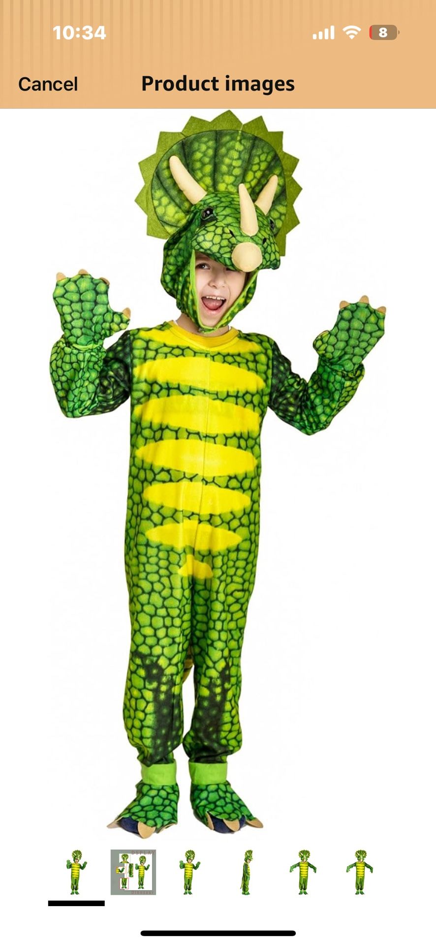 Kids Dinosaur Triceratops Halloween Costume