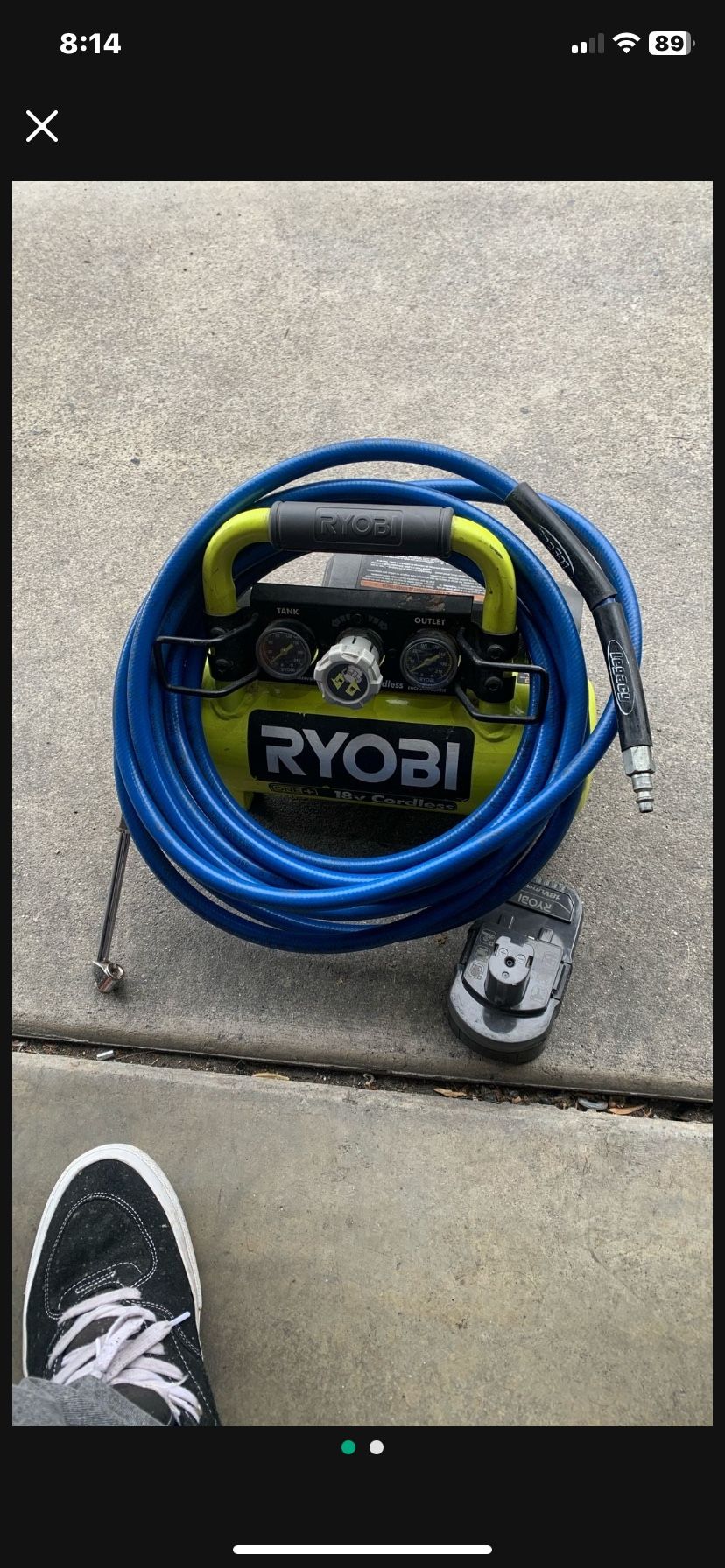 Ryobi 18v 1 Galón Wireless Compressor