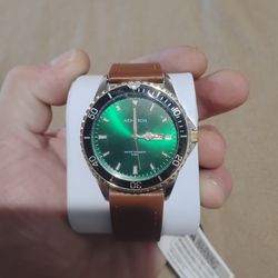 Armitron green tint leather band