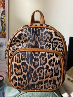 Leopard Print Mini Backpack