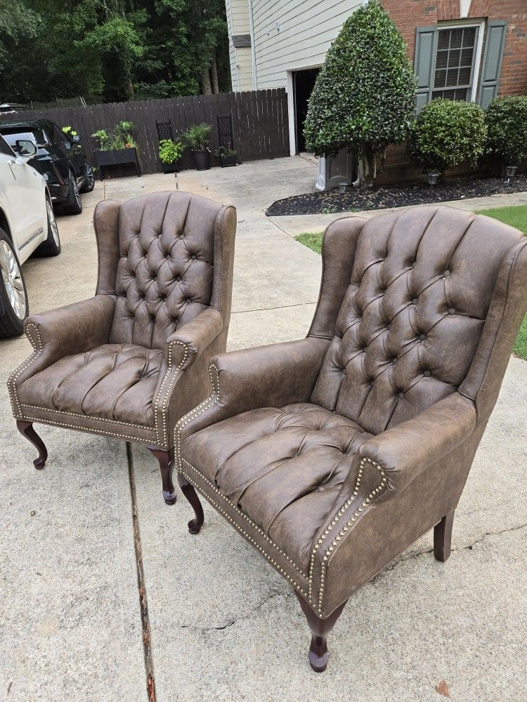 Very Nice Matching Suede Button Office Chairs Set