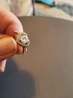 Size 6 silver ring with cubic zirconia stone