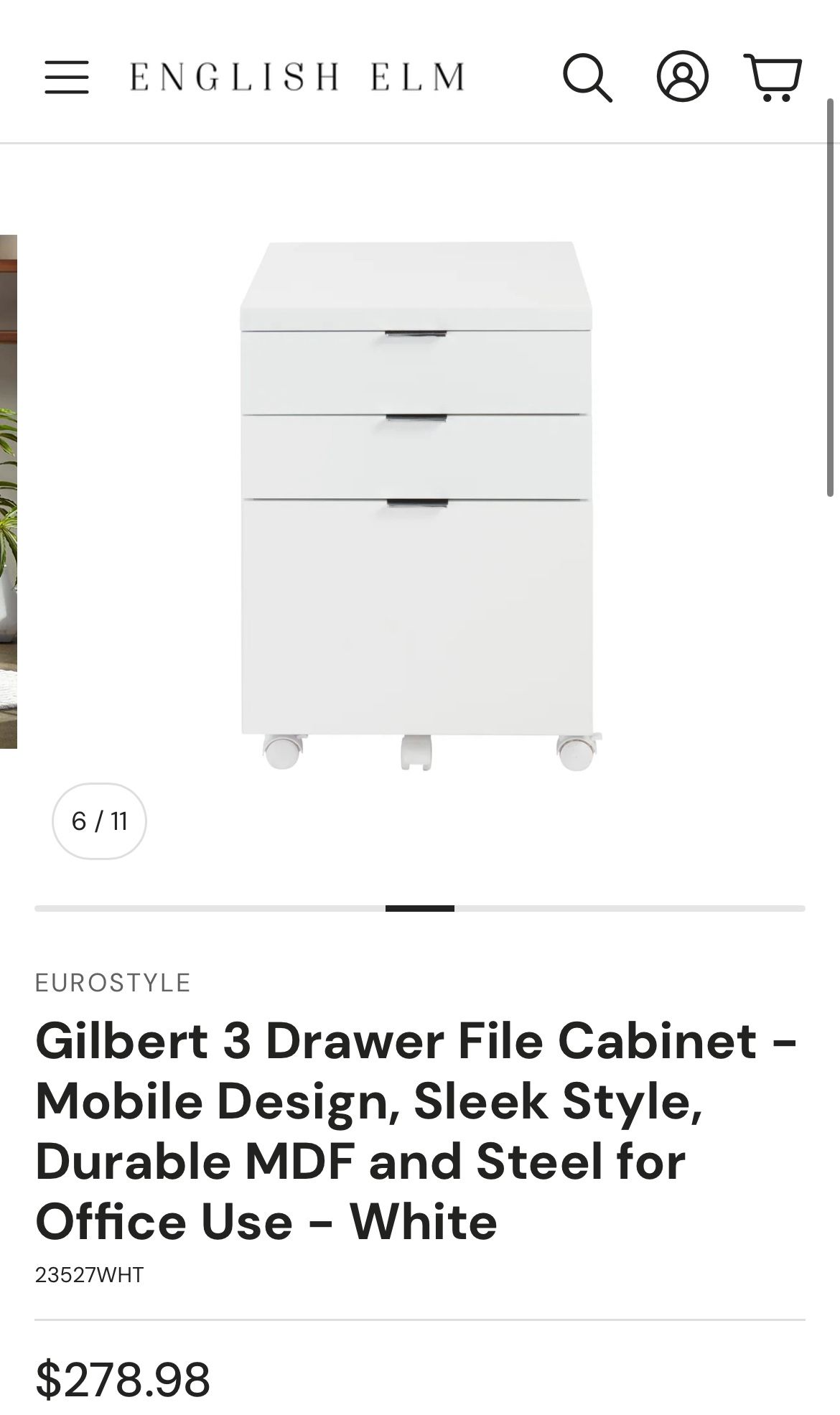 File Cabinet, 3 Drawers