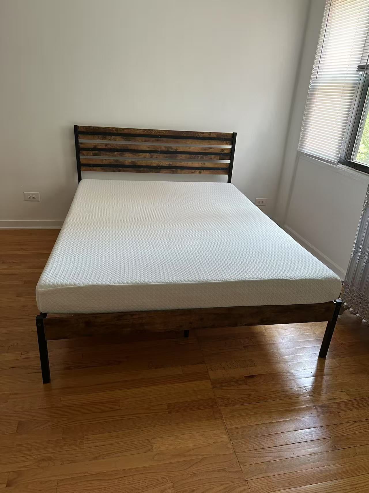 Queen Sized Bed Frame And Foam Money Mattress Set 