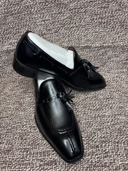 Black Leather Tassel Loafers