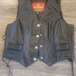 Women's Leather Motorcycle Vest