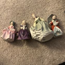 4 PC Vintage Rare Bone China Porcelain Royal Doulton Figurines from 1811
