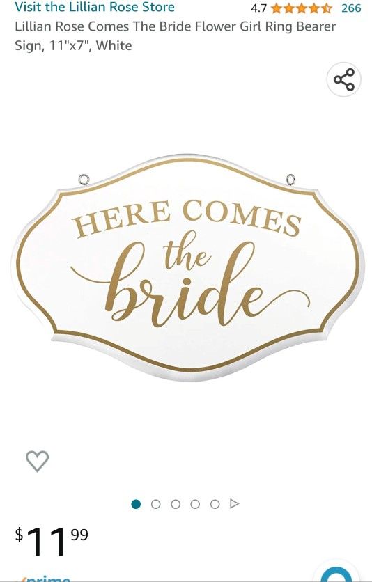 Here Comes The Bride Sign
