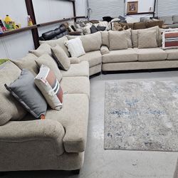 Oversized Beige Sectional Couch For Sale With 🚚 SAME DAY DELIVERY 🚚  