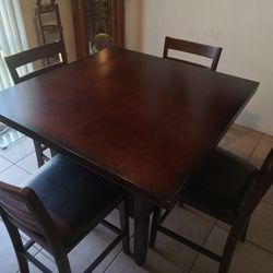 Wood Hightop Dining Room Table