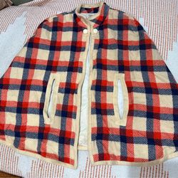 Patty Woodard Vintage Plaid Wool Cape