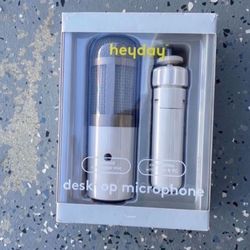 Heyday Desktop Microphone Cardioid Condenser Mic for Mac & PC-Stone White