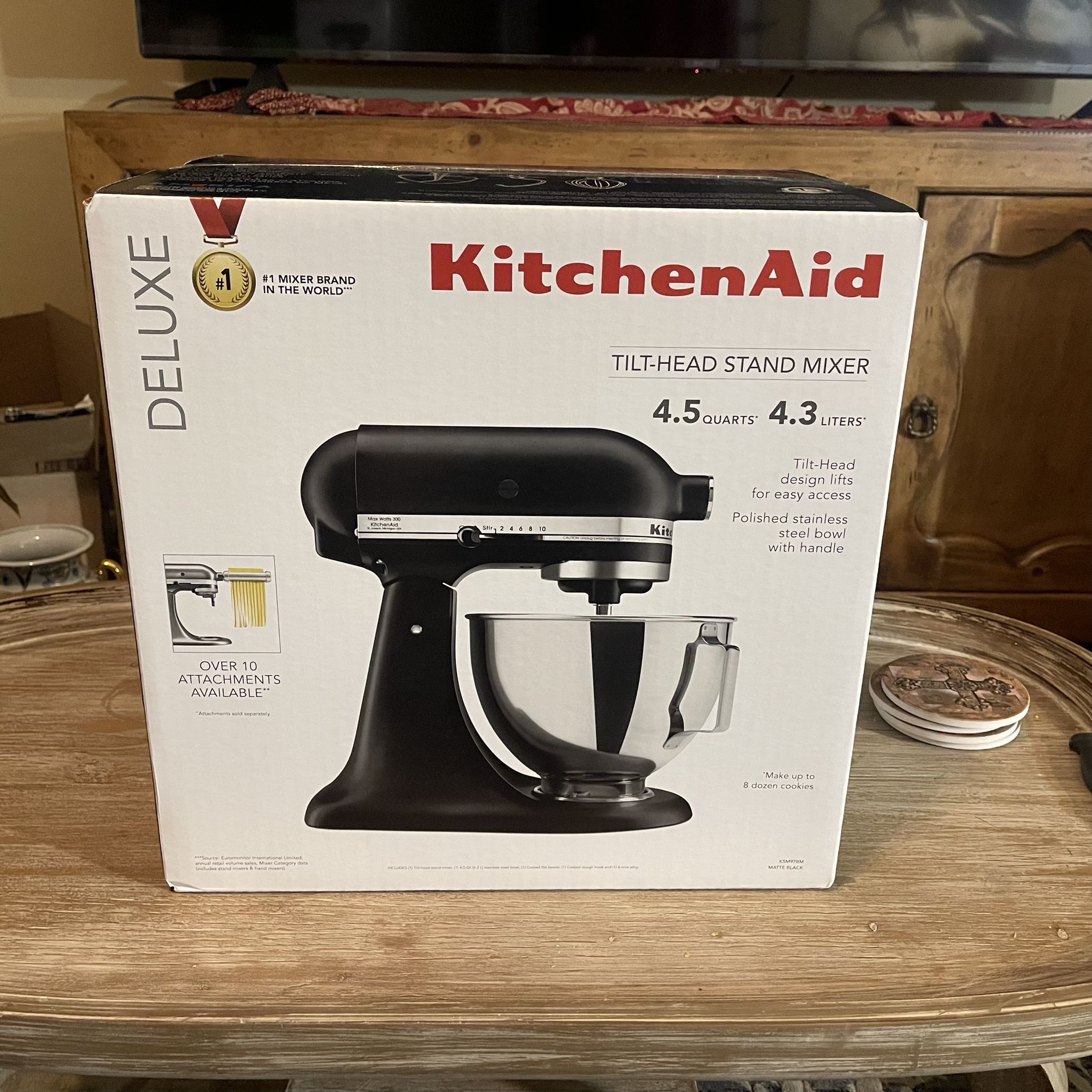 KitchenAid Deluxe 4.5 Quart Tilt-Head Stand Mixer - KSM97BM, Matte