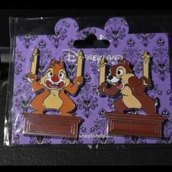 Disney Paris Chip & Dale Haunted Mansion Gargoyle 2 Pin Set