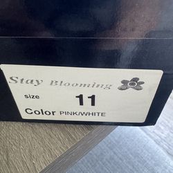 Stay Blooming Pink and White Shoes