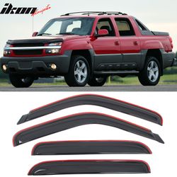 Fits 2001-2006 Chevy Silverado GMC Sierra 1500 2500 Crew Cab Window Visor In-Channel