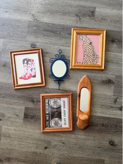 Framed art, fun vintage scones trinket wall art