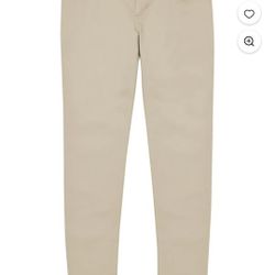 (  4. )   PAIR. .2...NAVY BLUE & 2. KAKHI UNIFORM PANTS SIZE 8  GIRLS 5 POCKET STRETCHY PANTS REGULAR  $ 24 For KAKHI AND NAVY BLUE REGULAR $17.88