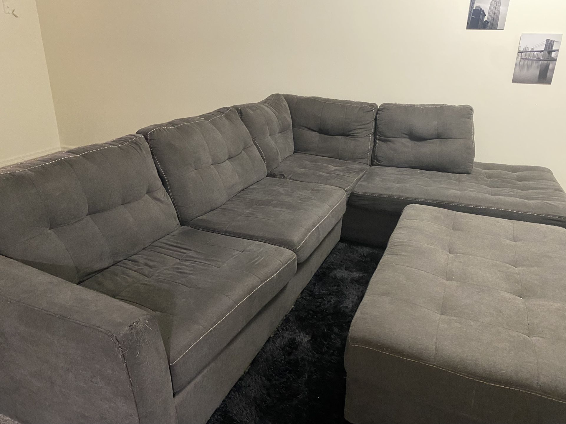 Large Comfy Couch + Ottoman β $150 (Good Condition)