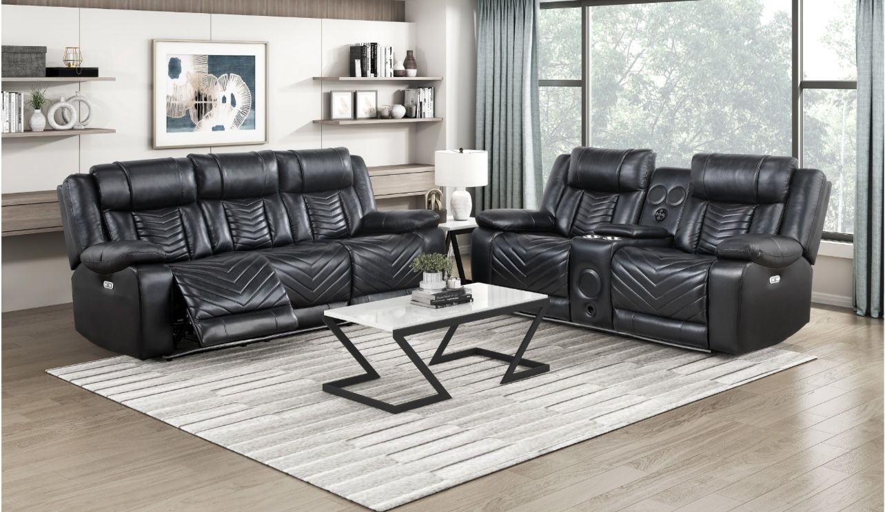 Sofa and Loveseat with Power Recliners. Free Coffee Table.