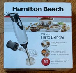 New Hamilton Beach 2-Speed Hand Blender with 2 Attachments
