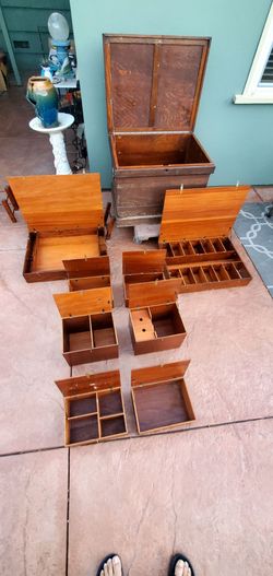 RARE Antique U.S. Military Navy Campaign "Puzzle Box" Officer Chest
