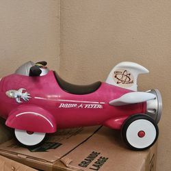 RETRO PINK ROCKET AMERICAN RADIO FLYER  ANTIQUE COLLECTIBLE 