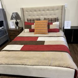 Queen size Bed frame in Sand Beige 