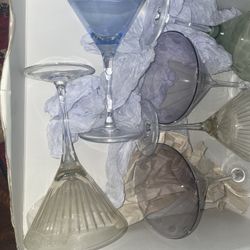 Mikasa Crystal CHEERS Martini Glass 7 3/8"  Lot Of 6