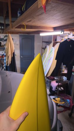 5'6 Custom Yellow fish Surfboard Shortboard EPS for Sale in