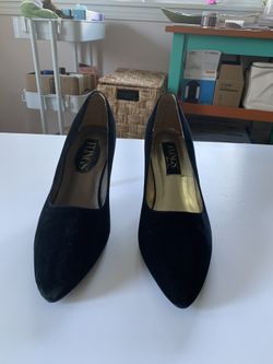 3in Black Suede Heels