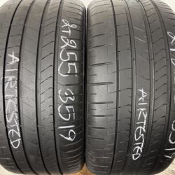 2 Tires 255 35 19 Pirelli P Zero Pz4 M0 High Tread No Repairs
