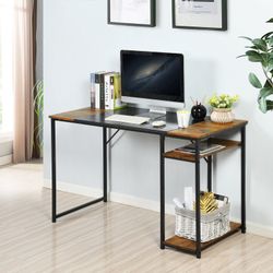 Dembe Wooden Home Office Computer Desk with Shelves