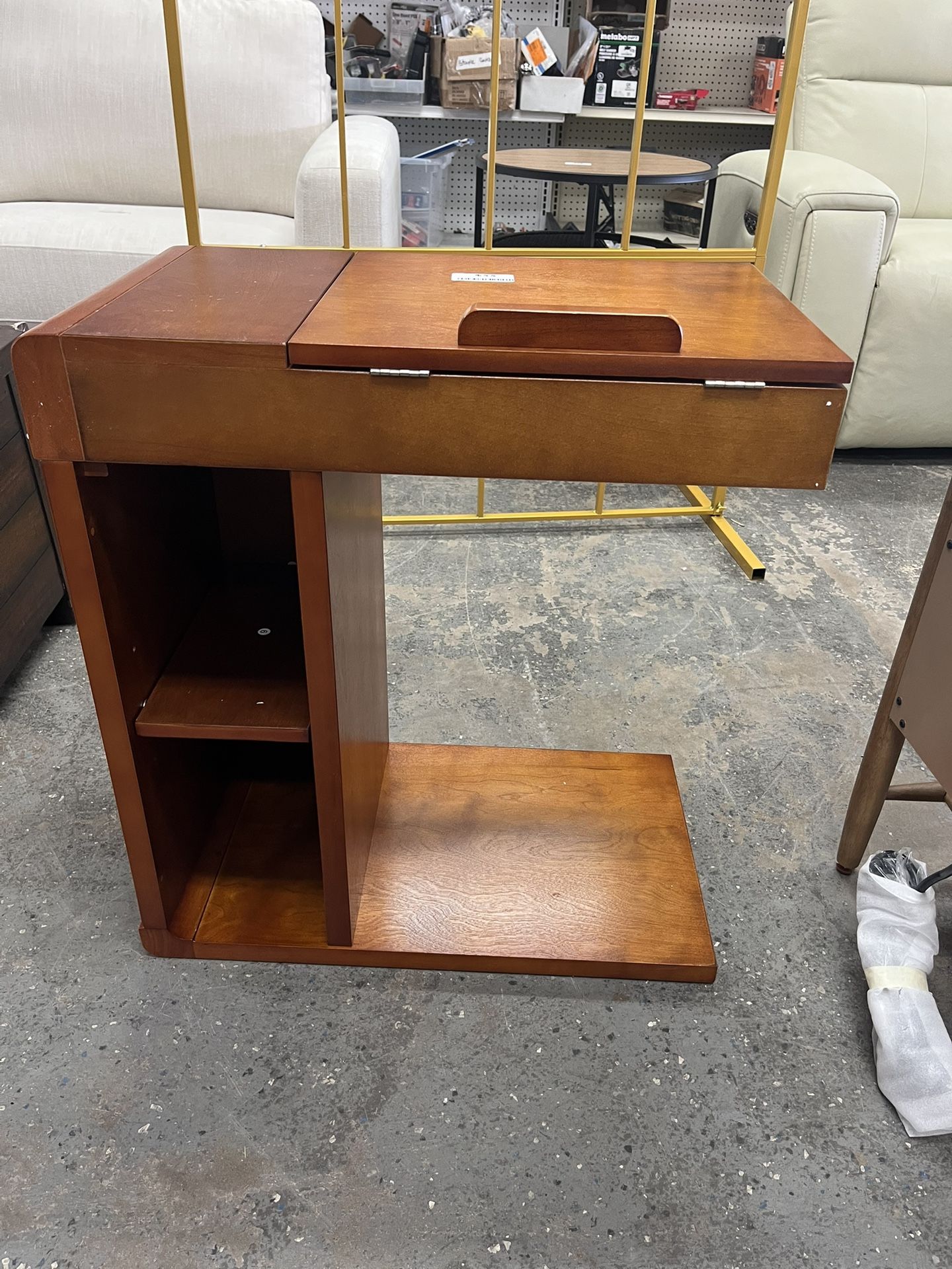 Kerlin 23.6 in. Walnut C-Shaped Wood End Table ( Set Of 2)