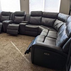 New Gray Power Recliner Sectional Couch with 2 Recliner Power Chairs / Free Delivery 