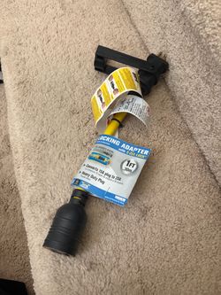 Tasco E-Zee Locking Adapter Yellow 12" Inch (1Ft) Heavy Duty Plug 15A-20A