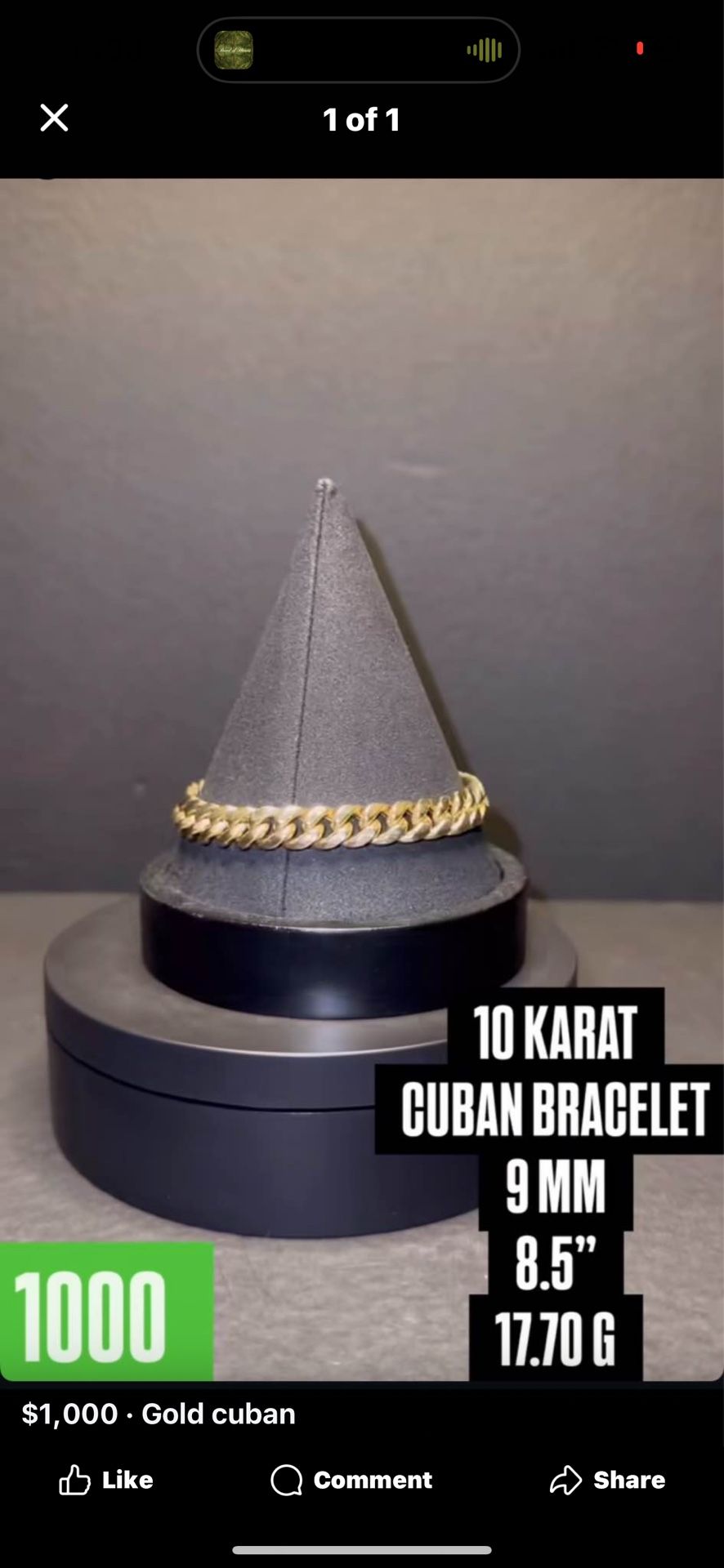 Gold Bracelet Miami Cuban