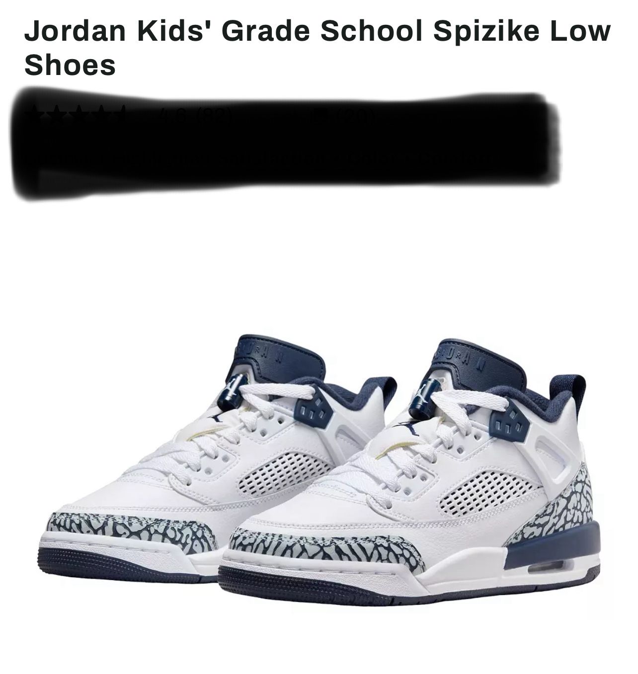 Gs Grade Nike Lte Jordan Spizike GS – Obsidian/White Size Youth
