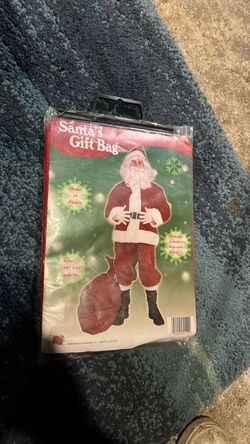 Santa's Gift Bag Fabric Sack with String