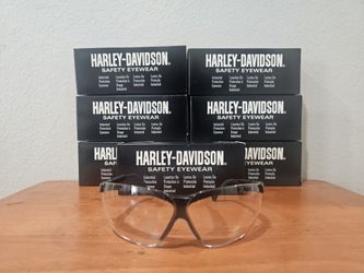 Harley Davidson Safety Eyewear Glasses HD601 Clear Lens Black Frame New In Box Made In USA $25 Each