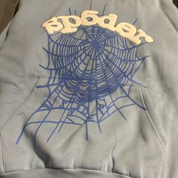 Light Blue/White Bedazzle Spider Hoodie  